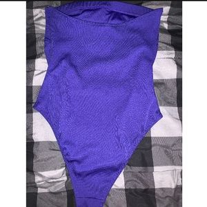Purple Strapless Bathing Suit